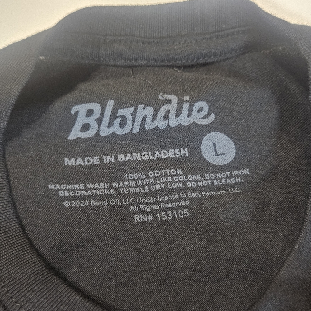 Blondie T-shirt Young Mens‎ Large Black Pink Retro 80s Style Graphic Casual Tee - Picture 4 of 6